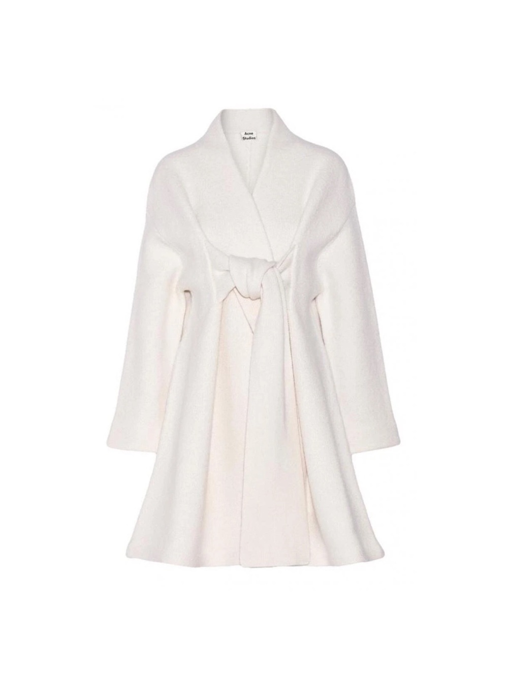 Acne Studios Hava Sweater Coat 100% Wool Size XS Tie Front Oversized Cardigan